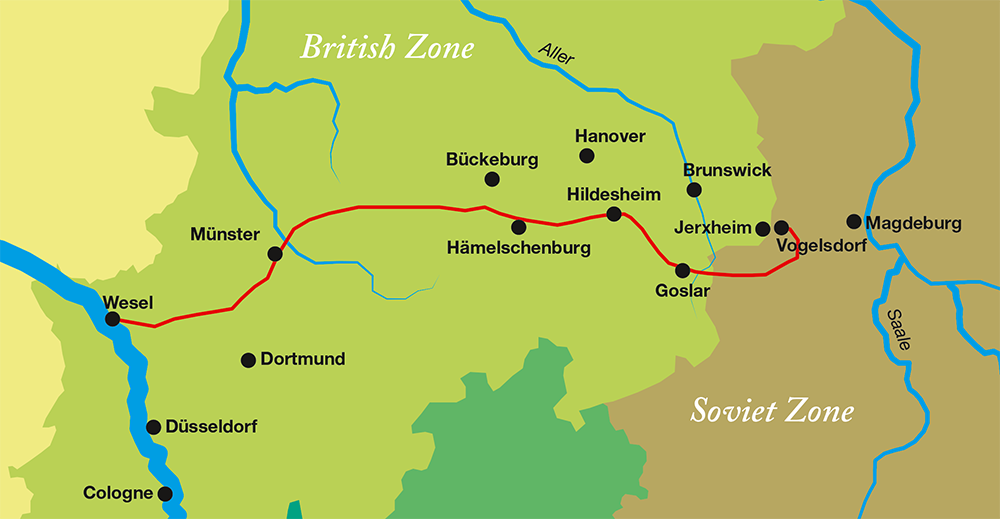 The long walk east  Map